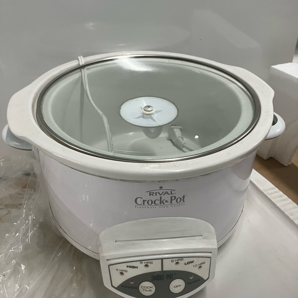 RIVAL White 2001 Crock Pot Smart Pot Slow Cooker 5 QT round Model 3060W EUC - Picture 5 of 10